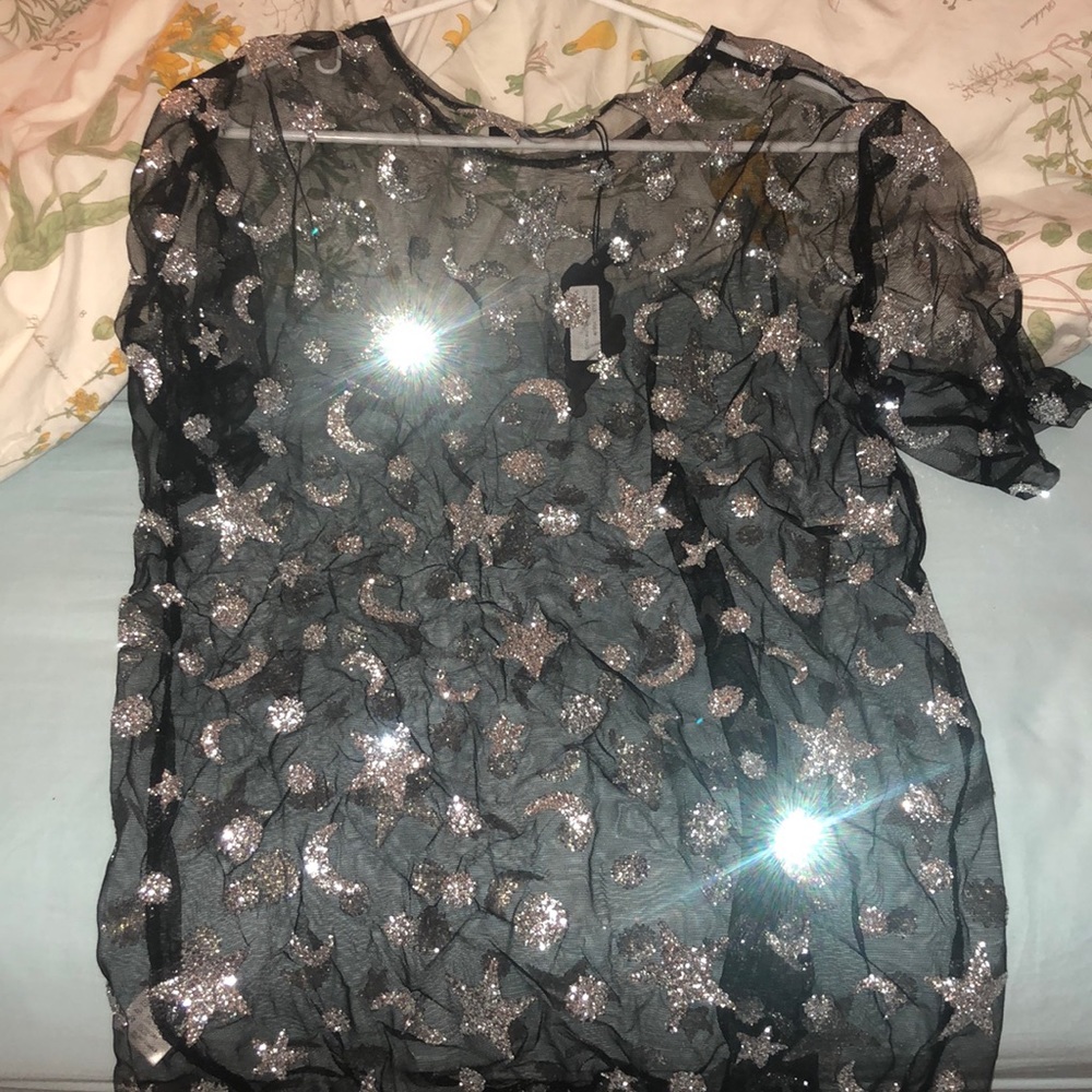 Raver sparkle mesh shirt